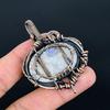 Rainbow Moonstone Pendant Gemstone Jewelry, 999 Copper Wire Wrapped Pendant, Handmade Beautiful Jewelry Pendant