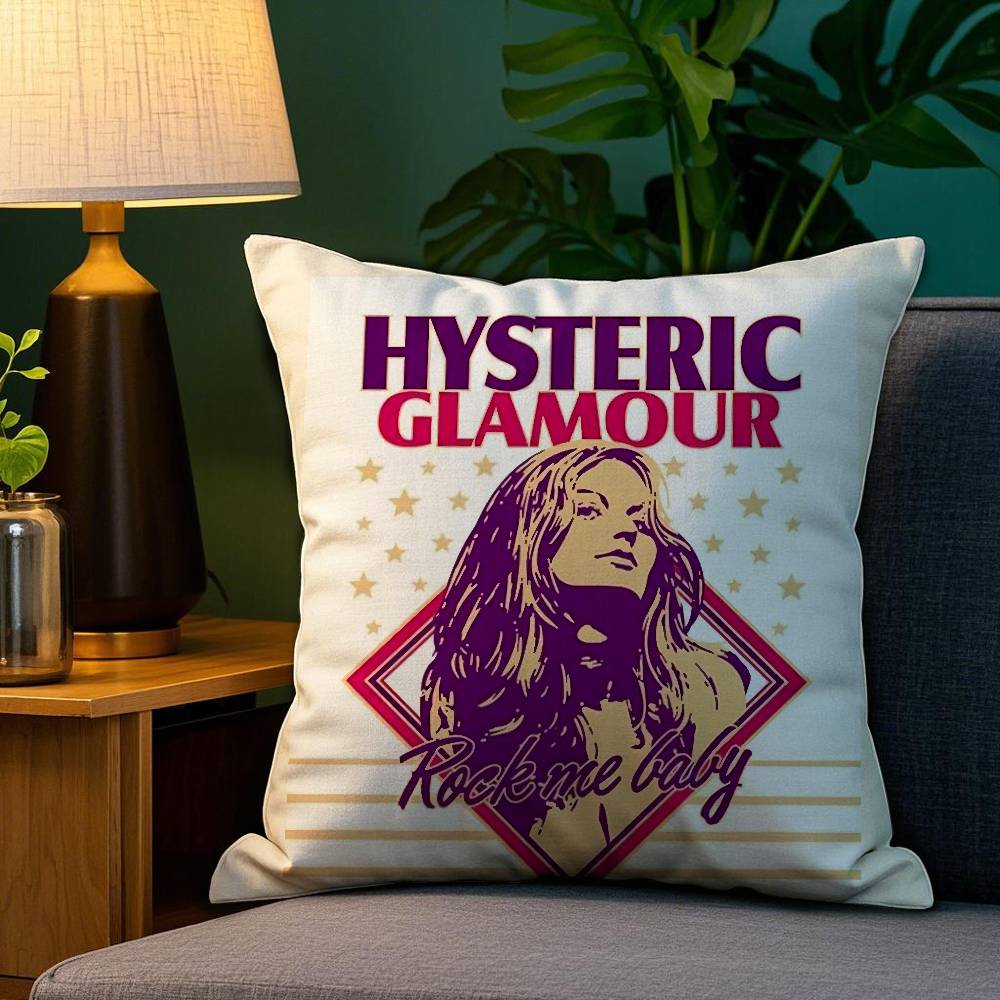HHystericS GGlamour Pillow Case Plush Fabric Soft Double Sided Print Sofa Cushion Cover Throw Pillow Covers