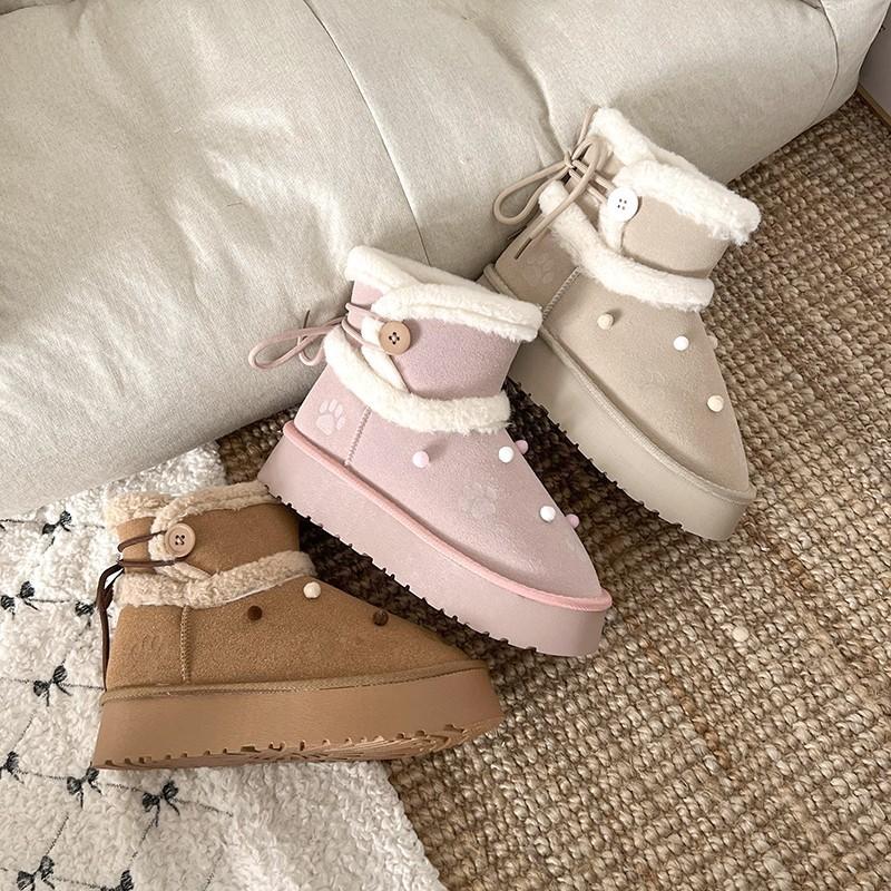Mazurism new velvet thickened warm snow boots women's autumn and winter casual short boots platform cotton shoes
