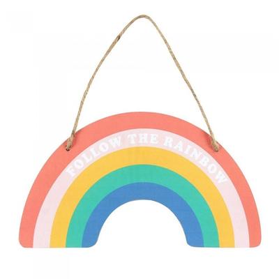Follow The Rainbow Door Sign