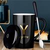 UOZO Ceramic Mug with Lid and Spoon