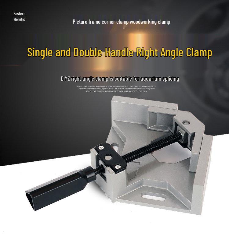 Single Handle 90° Aluminum Right Angle Woodworking Clamp for DIY Projects