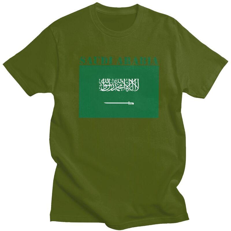 Custom Saudi Arabia Flag Tshirts for Men Short Sleeve T Shirt Tshirt 100 Cotton Tees Gift