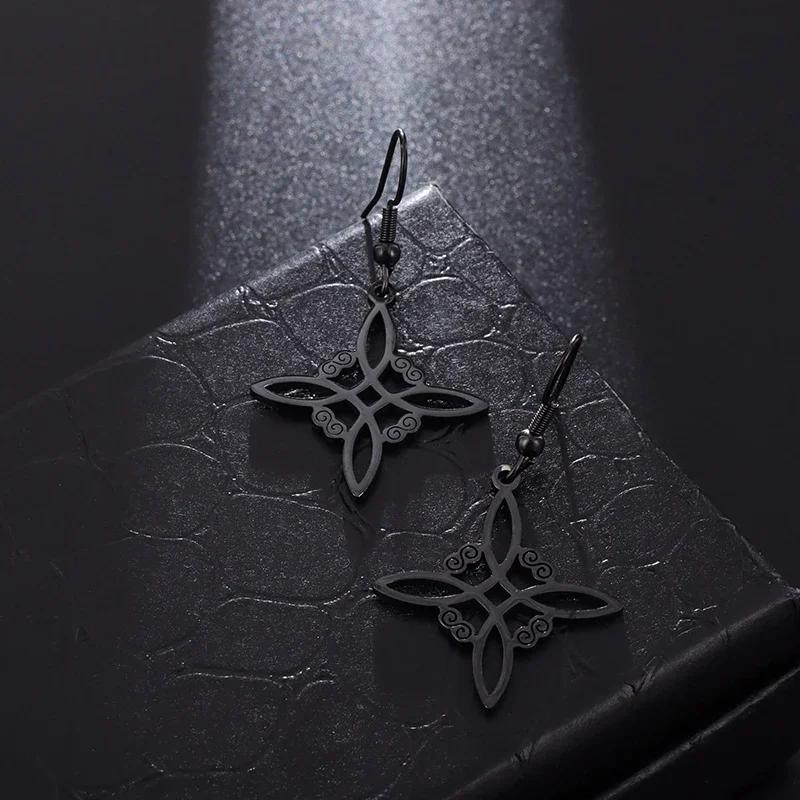 Fashion Charm Witch Knot Necklace Stainless Steel Irish Celtic Knot Pendant Witchcraft Amulet Magical Jewelry Gift for Girls