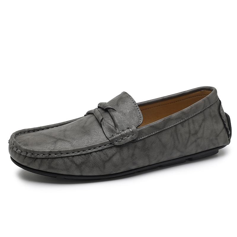 

Genuine Leather Men Slip on Footwear Office Man Formal Dress Shoes Breath Driving Shoes Lightweight Comfy Lazy Loafers Moccasins 44 серый