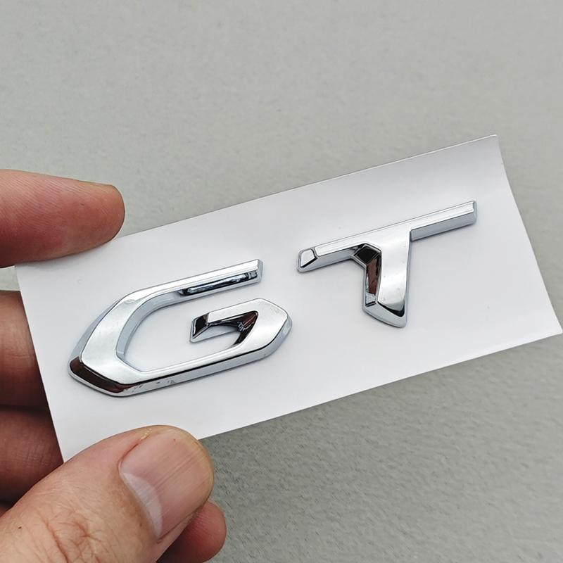 OQUP8 3D ABS Chrome Black Logo 308 GT Emblem Letters Sticker Car Rear Trunk Badge For Peugeot 308 GT SW Line GTI T9 T7 P5 Accessories