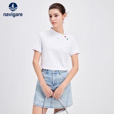 Women's Designer Oblique Button Polo T-shirt