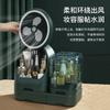 LED Equipped Cosmetic Organizer Dustproof with Mirror Large Capacity Desktop Vanity Storage Rack for Lipstick Skincare