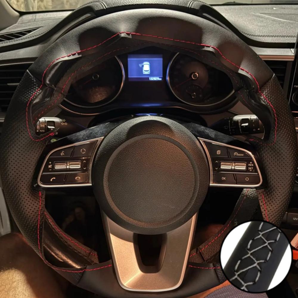 Hand Stitched Perforated Artificial Leather Steering Wheel Cover For Kia K5 Optima Cee'd Ceed Forte Cerato (AU) 2018