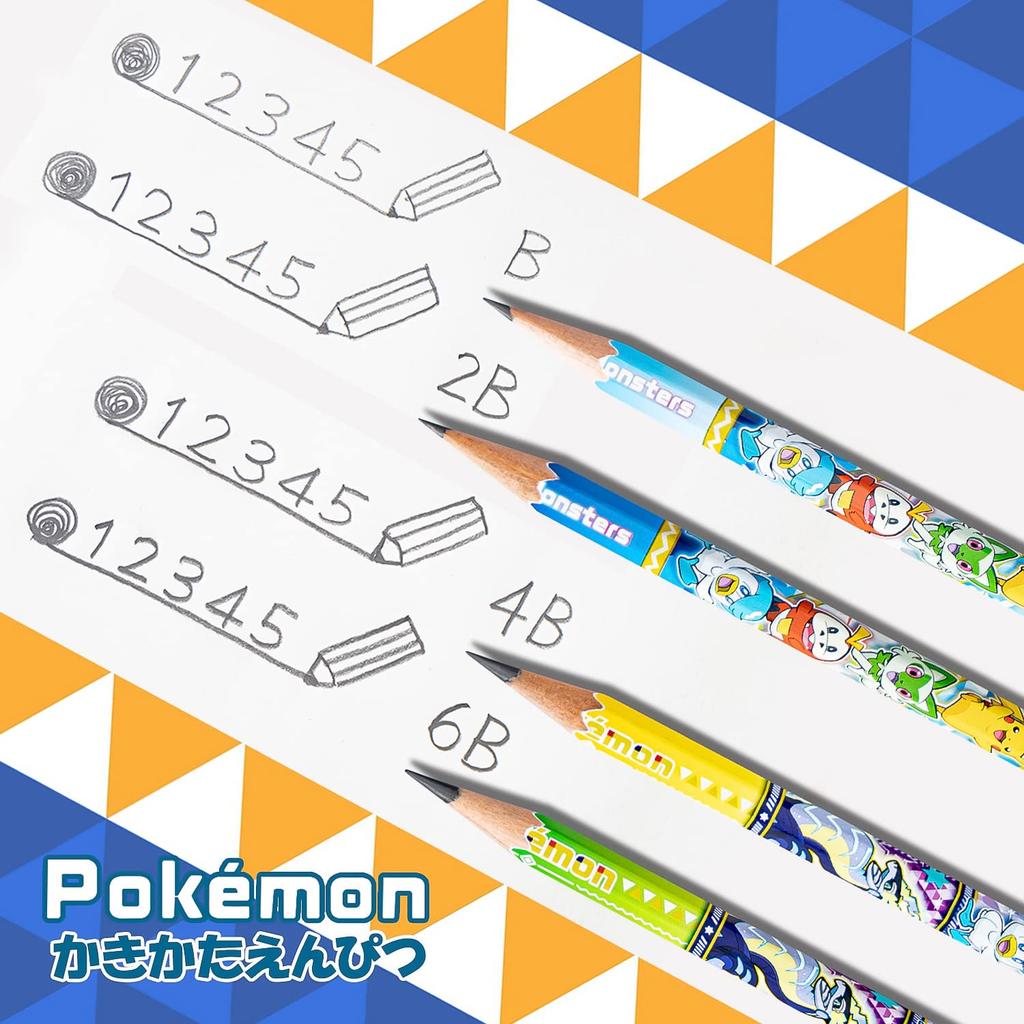 Showa Note Writing 456729001 Pokémon Pencils, 4B, 4-Pack,