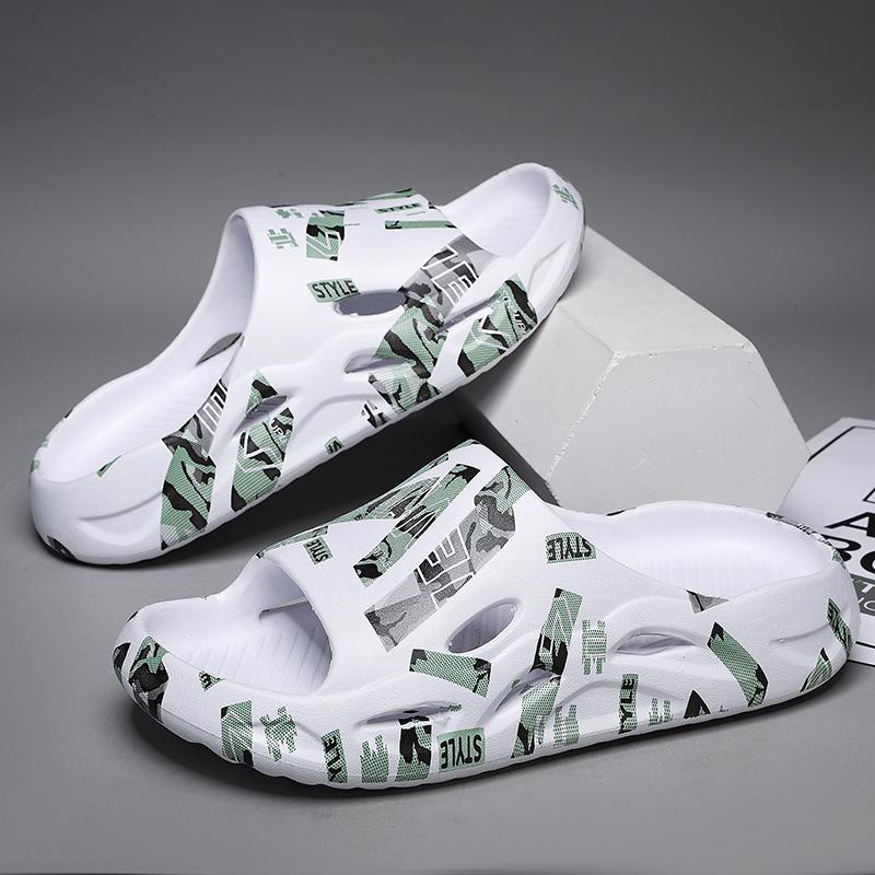 

Мода PARZIVAL модные мужские тапочки летние пляжные сандалии с принтом женские домашние ванные нескользящие туфли для улицы водные мягкие подошвы слайдеры 44-45 белый