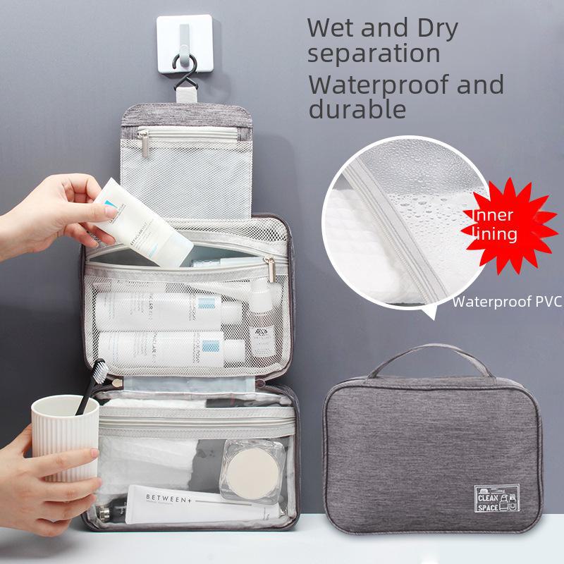 

Вместительная многофункциональная дорожная сумка с отделением для сухого/влажного белья и переносным местом для хранения туалетных принадлежностей серый