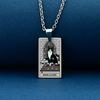 Stainless Steel Cat Tarot Card Necklace for Men Women Animal Divination Jewelry Accessory