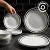 2 Pack Vitrelle Glass Dinner Plates Round Bistro Style Ultra Stackable Microwave Dishwasher Safe 10.25 Inch Tableware