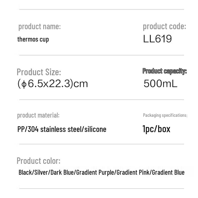 Deli 500ml 304 Stainless Steel Pop-Up Lid Thermos Mug