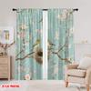 2pcs,2D Plane Printing Window Curtain Springtime Nest Durable 100% Polyester Fabric (without Rod) Outdoor Decorations for