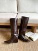 European and American temperament versatile and thin pointed wedge heel boots