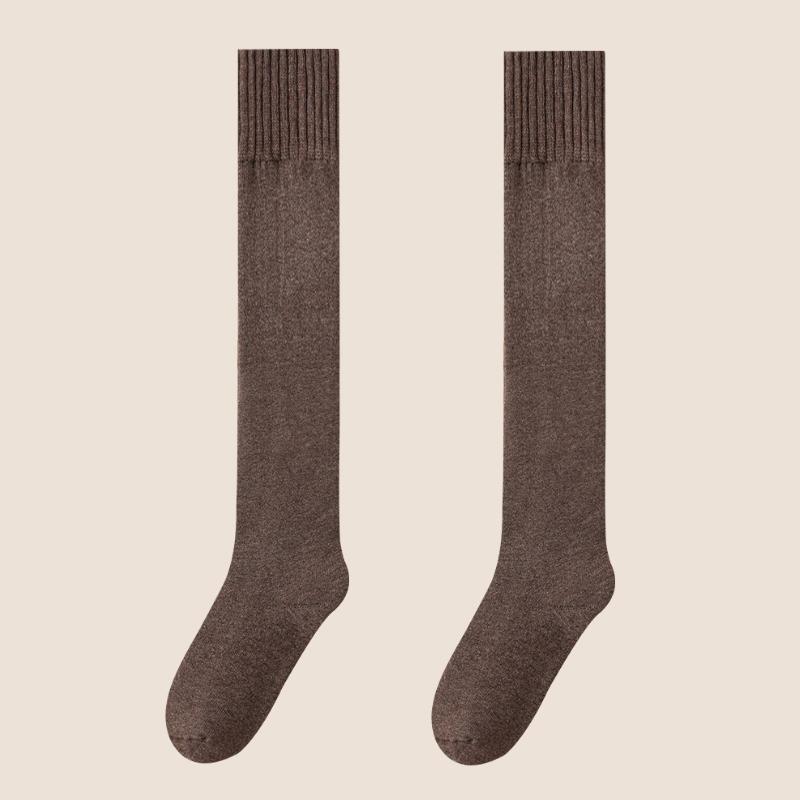 Winter Warm Over-knee High Socks Women Plush Home Sleep Floor Long Socking Jk Solid Soft Thigh Stocking Fluffy Socks 1/2 Pairs