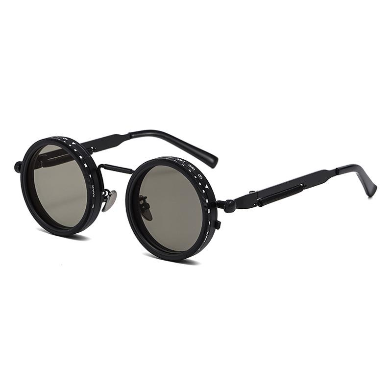 Vintage Round Steampunk Polarized Sunglasses For Men Women Outdoor Sport Shades -Level Adjustable Dimming Sun Glasses Uv400