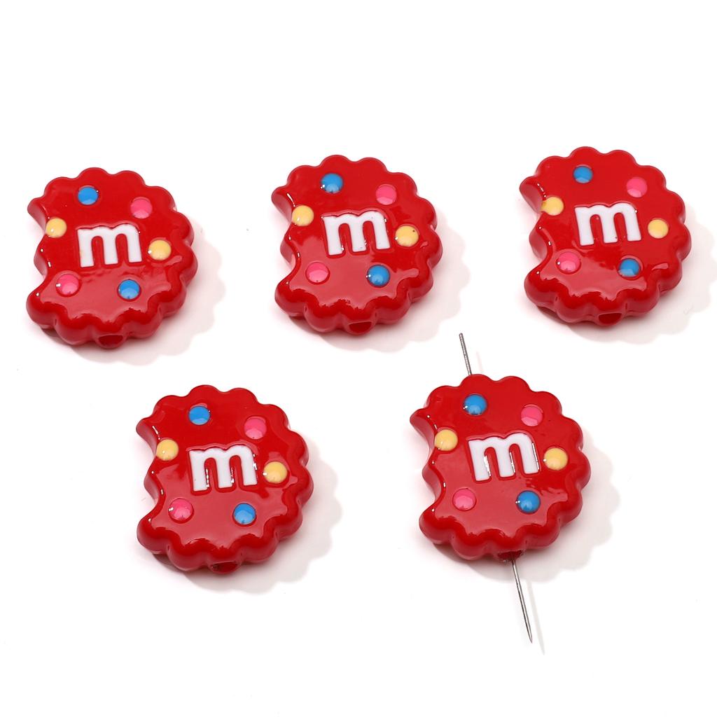 Doppelseitige Keks-Anhänger Emaille M Drip Design für DIY Schmuck 2 oder 10 Stück