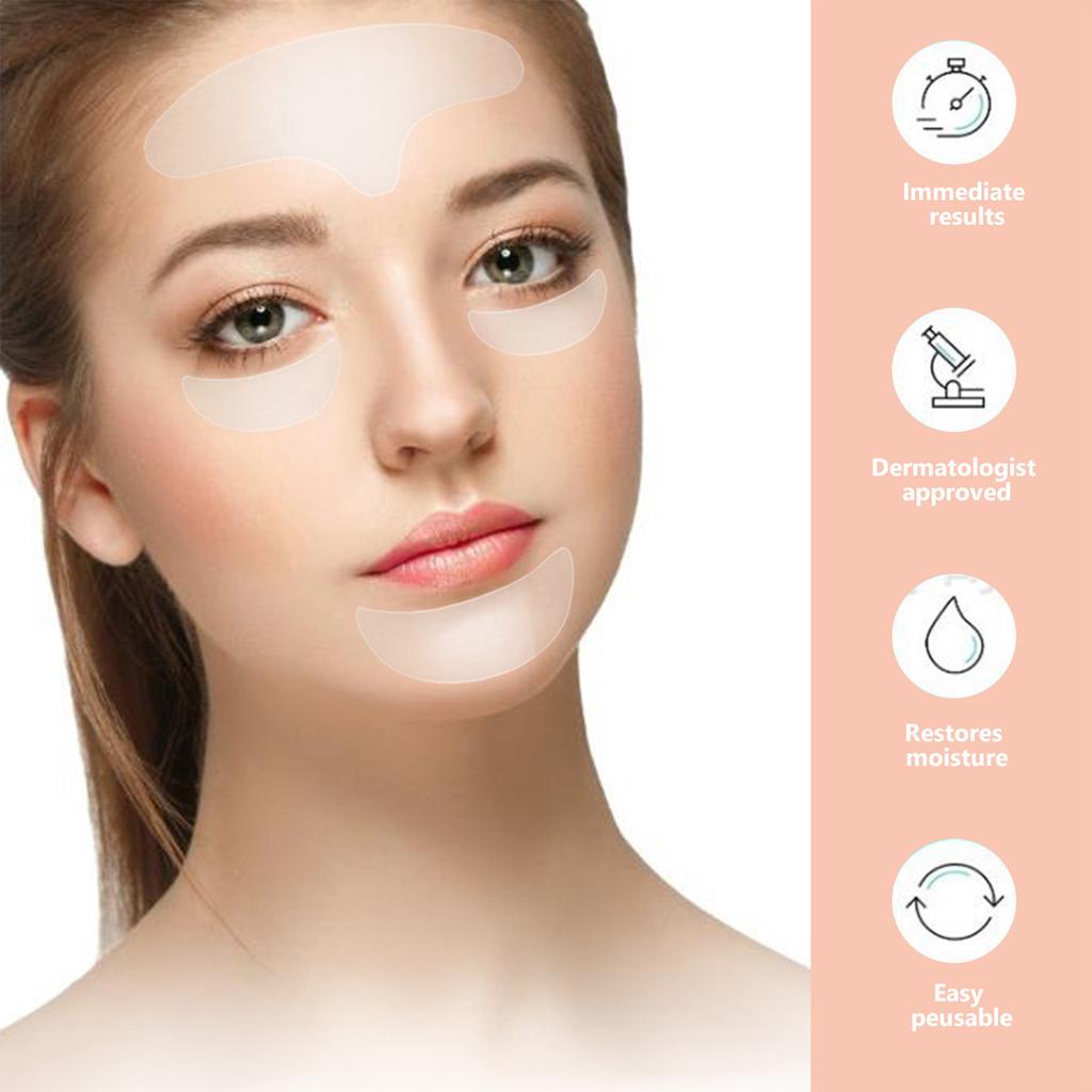 6Pcs Anti Wrinkle Silicone Patch Pad Skin Lifting Reusable Forehead Eye Chin Face Patch