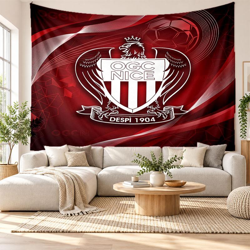 OGC Nice FC Wall Tapestry, Soft Fabric Wall Hanging, Decorative Backdrop For Bedroom Home Wall Art
