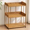 3-Tier Rattan Organizer Boho Storage Rack Bohemian Woven