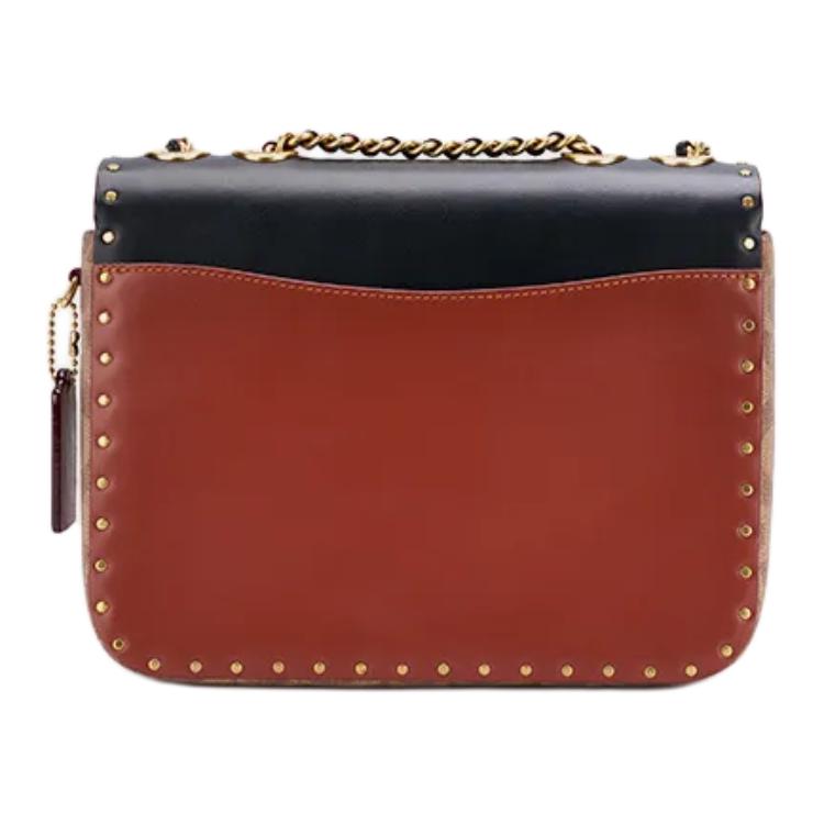 Coach Madison 24 Camellia Logo Turnlock Shoulder Bag Women Shoulder Bag Embroidered-Red Black CW454-B4WG4