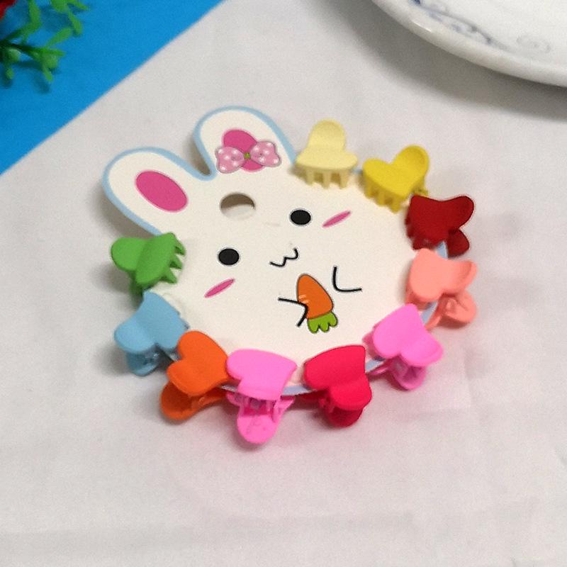 Children's Cute Rabbit Cartoon Hair Clips - Mini Colored Plastic Claws for Girls