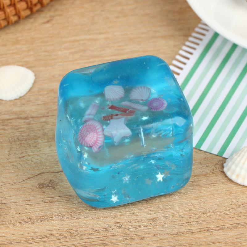 4.5/5.5Cm Ocean Style Embedded Shell Slow Rising Toy Mochi Stress Relief Square Ball Cute Fidget Toy For Adults Kids