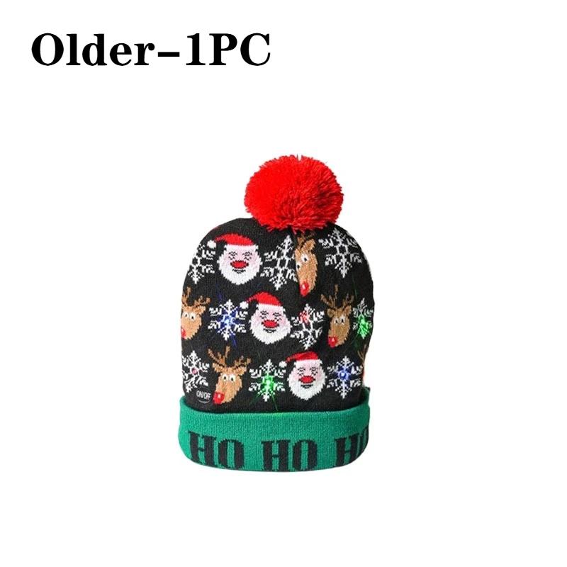 LED Christmas Knit Hat Ugly Holiday Party Hat with Flashing Modes Festive Headwear with BatteriesWinter Seasonal Hat for Women
