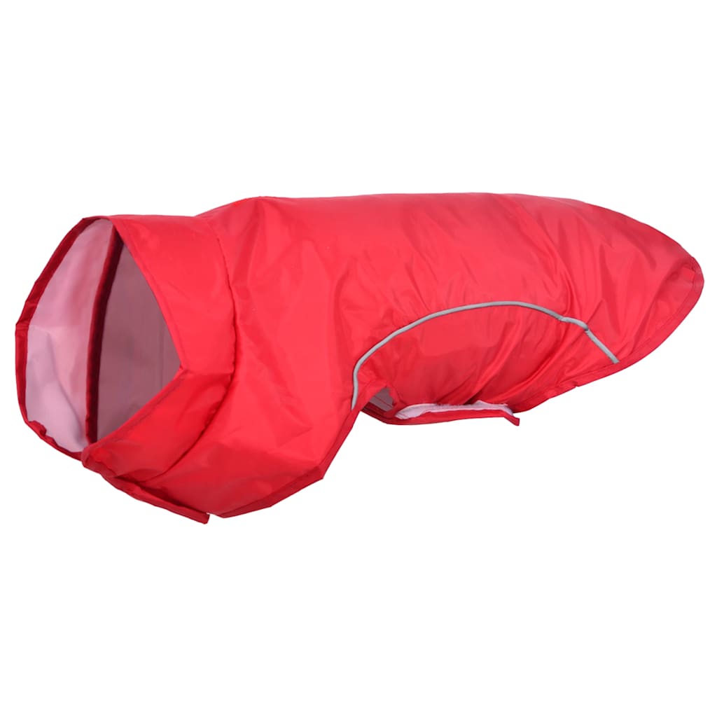 Dog Raincoat with Reflective Strips Polyester Red Size S