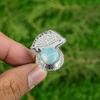 Sterling Silver Larimar Gemstone Artisan Sister New Statement Throat Chakra Ring