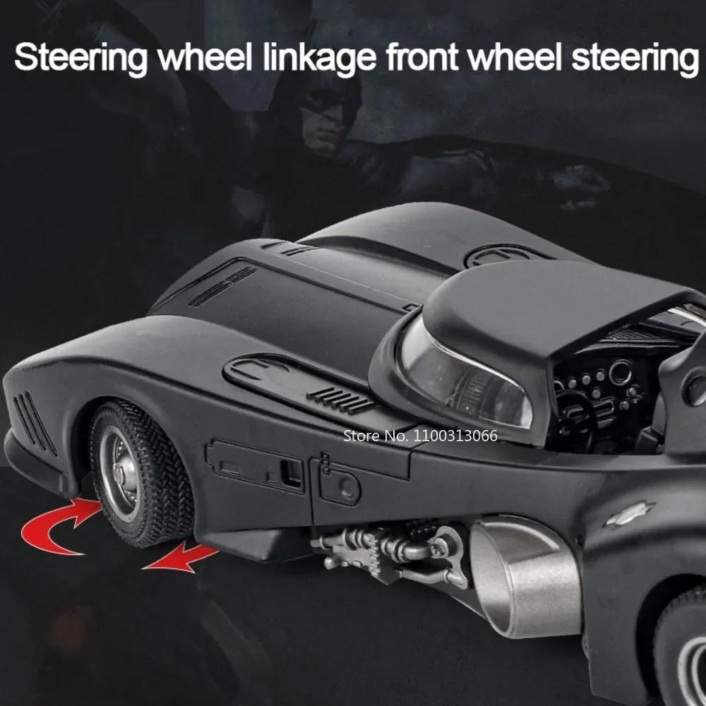 1/24 1989 Batmobile Alloy Car Model Simulation Metal Diecast Toys Vehicle Model with Light Sound Super Sport Car for Boys Gifts