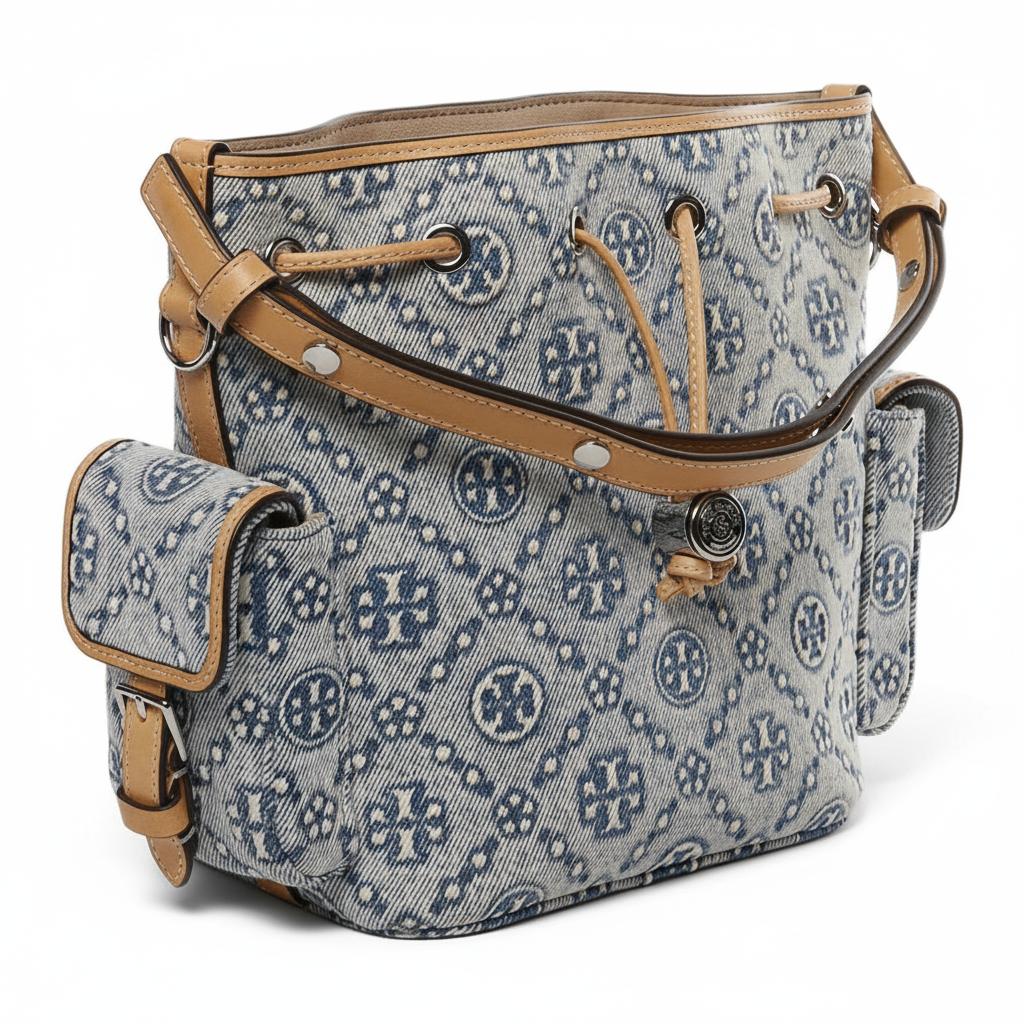 Tory Burch T Monogram Bucket Bag Women Handbags Pink Blue 181216-400