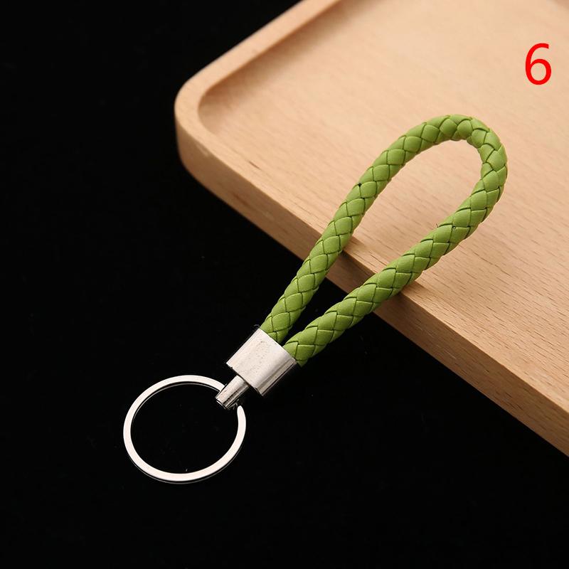 5Pcs/Pack Braided Leather Keychain Colorful Portable Keyring Organizer Leather Lanyard For Car Key Mobile Phone Strap Accessory