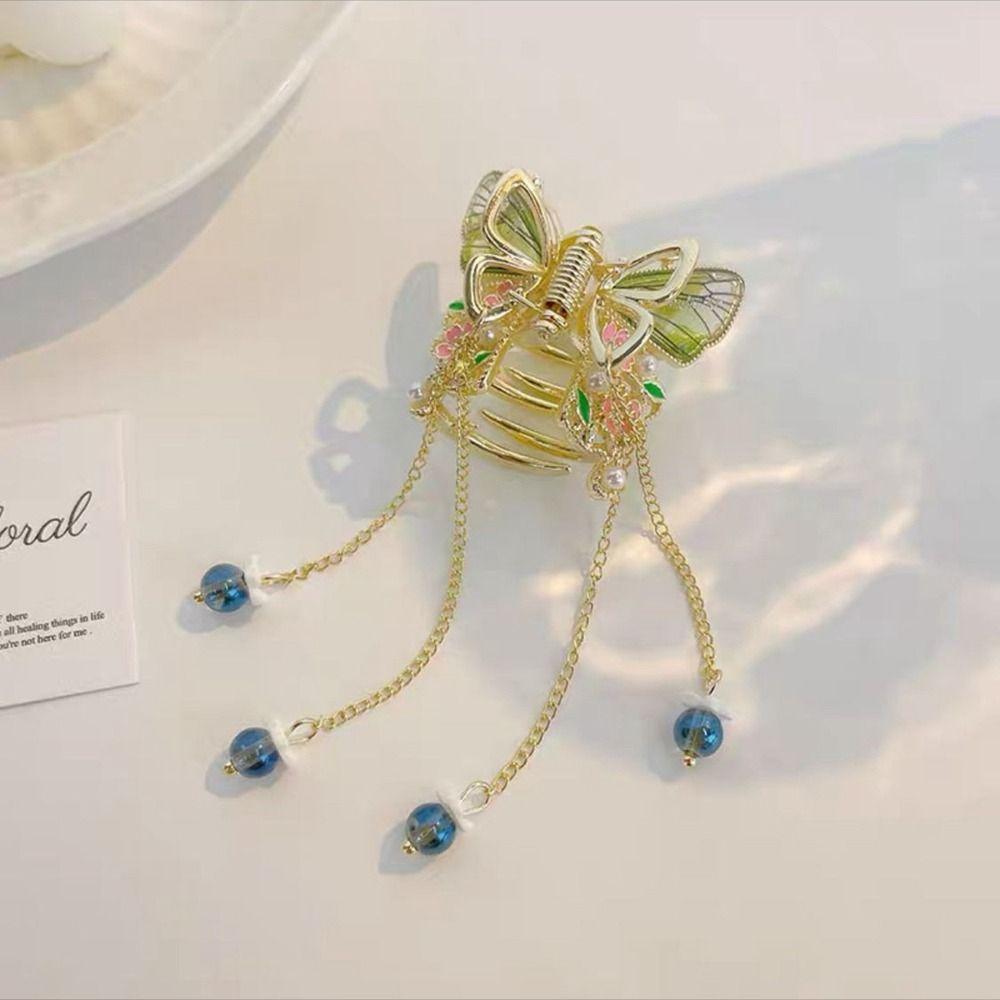 

Metal Shark Clip Female Hair Accessories Tassel Hair Claw Butterfly Hair Clip Korean Style Headwear