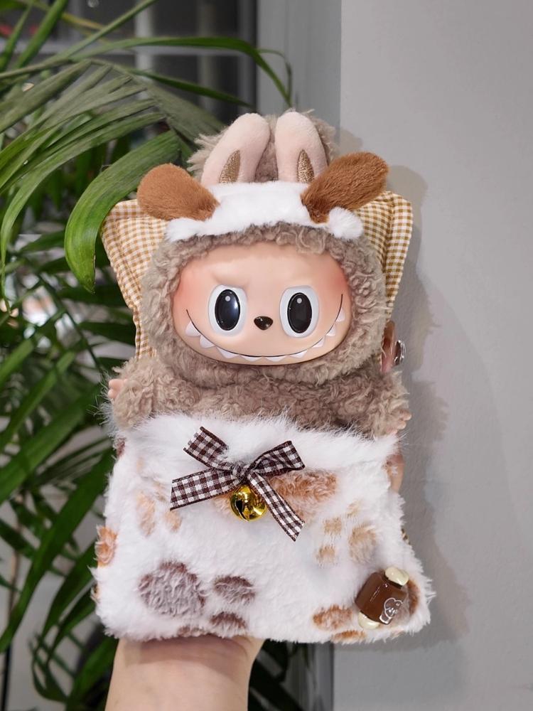 

Suitable for Labubu 15-17cm First Second Third Generation Universal Cloth Cute Colorful Sleepwear Dolls Clothes Sleeping Bag NO DOLLS