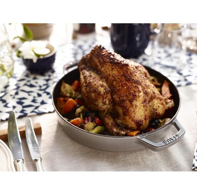 Frigideira redonda Zwilling Staub com duas alças 26 cm cinza grafite (40511-726-0)