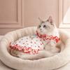 Ruffle Cat Puppy Vest Red Love Heart Dots Breathable Dog Cat Clothes Cat Costume Soft Kittens Clothing Recovery Suits