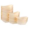 100 Pcs Disposable Sushi Wood Boat Tortilla Napkins Plates Serving Tray Food Container Dessert