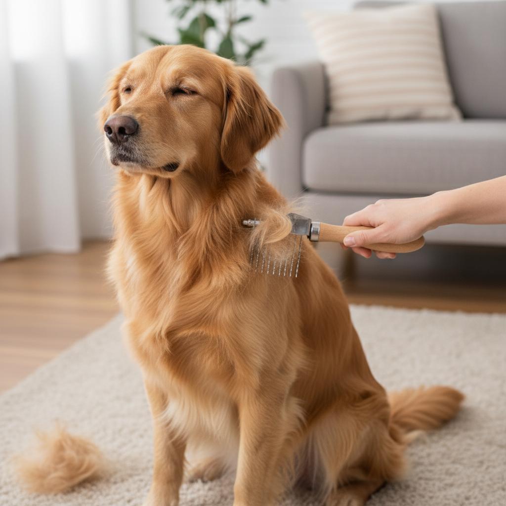 Wood-Handle Pet Detangling Comb for Cats and Dogs with Anti Static Stainless Steel Teeth