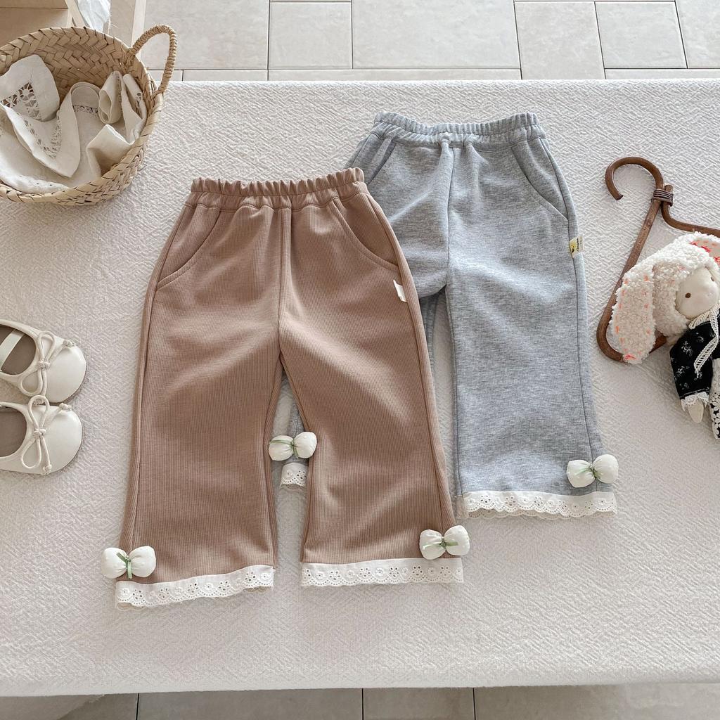 Infant Lace Pants 2025 Korean Version of the New Baby Girl Foreign Casual Pants Fashion Versatile Bell Pants Trousers