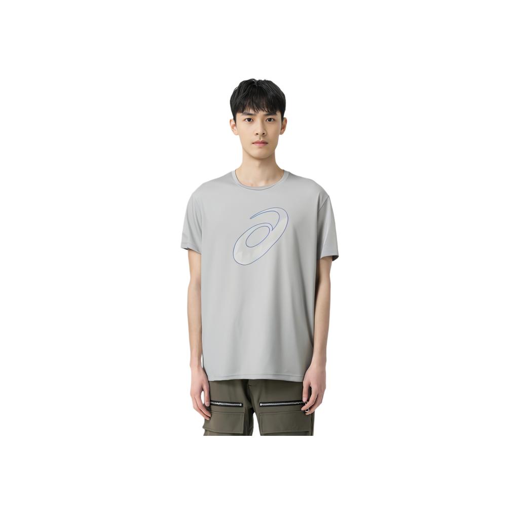 Asics Logo Crew Neck Pullover Comfortable Sweat-Absorbent Casual Sports Short Sleeve T-Shirt Men Tops Gray 2011D076-020