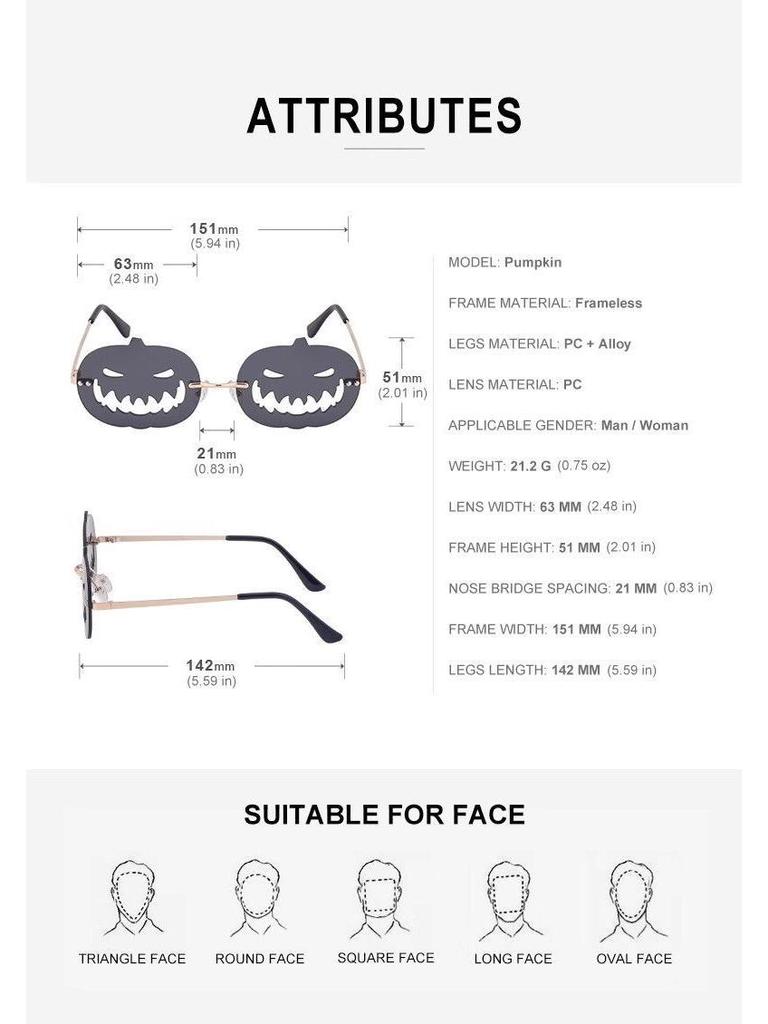 Halloween Pumpkin Glasses: Celebrity Cosplay Funny Sunglasses for Couples