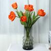 Flores de Tulipán Artificiales Tacto Real Tulipán de Tallo Largo Ramo con Hojas para Ramo de Boda Arreglo Floral de Primavera Decoración de Mesa para el Hogar
