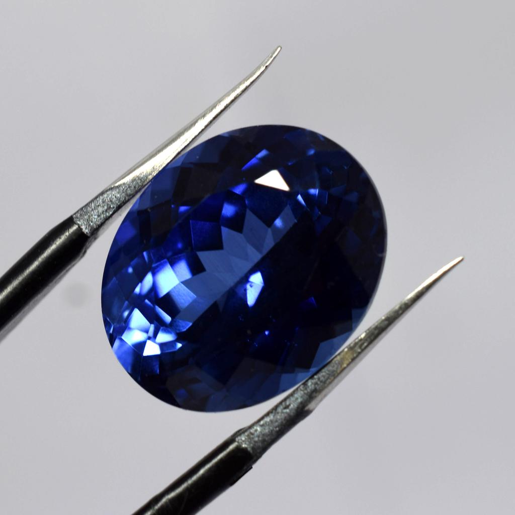 Natural Blue Tanzanite Loose Gemstone 15.50 Ct Oval Shape for Jewelry Making and Gem Collections