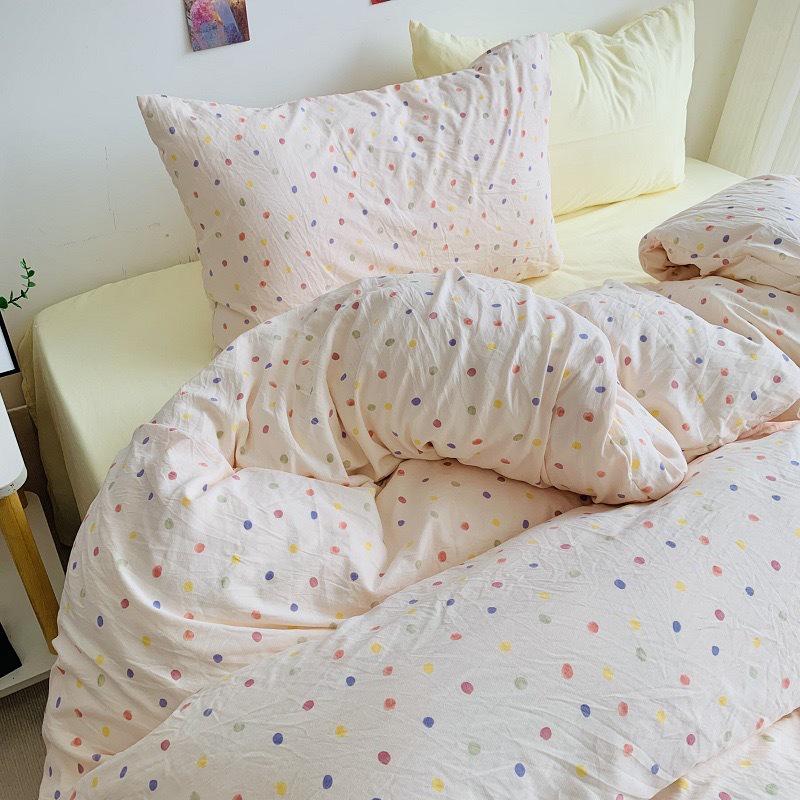 Super Soft Cotton Chenille Bear Embroidery Bedding Set - 4-Piece Simple Cartoon Duvet & Sheet