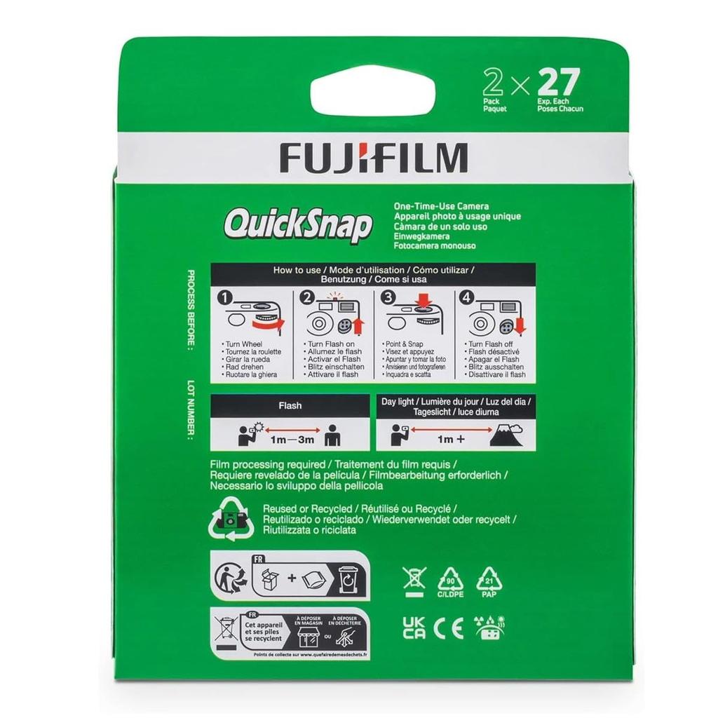 Fujifilm QuickSnap Flash 400 Disposable 35mm Camera 2 Pack
