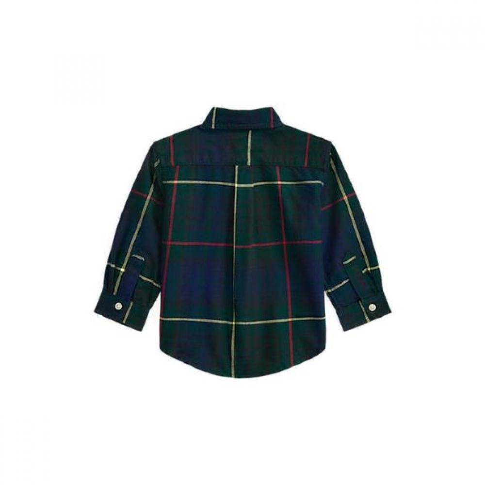 Ralph Lauren Baby Boy Polo Bear Plaid Oxford Shirt